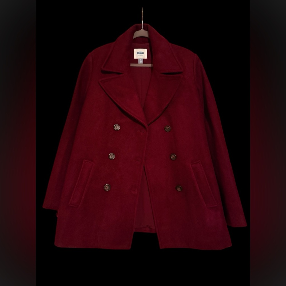 Old Navy Women's Rich Burgundy Pea Coat